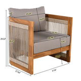 4 Piece Outdoor Set With Barrel Style Chairs - Brown - Furniture Home Direct