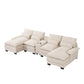 U Shaped Sofa With Console, Cupholders, USB Ports, 6 Seat, Bronzing Suede & Chenille - Furniture Home Direct