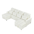 Oversized U-Shaped Versatile Sectional, Pull-Out Sofa Bed With Double Storage Chaise Lounges And 2 USB Ports For Living Room - Furniture Home Direct
