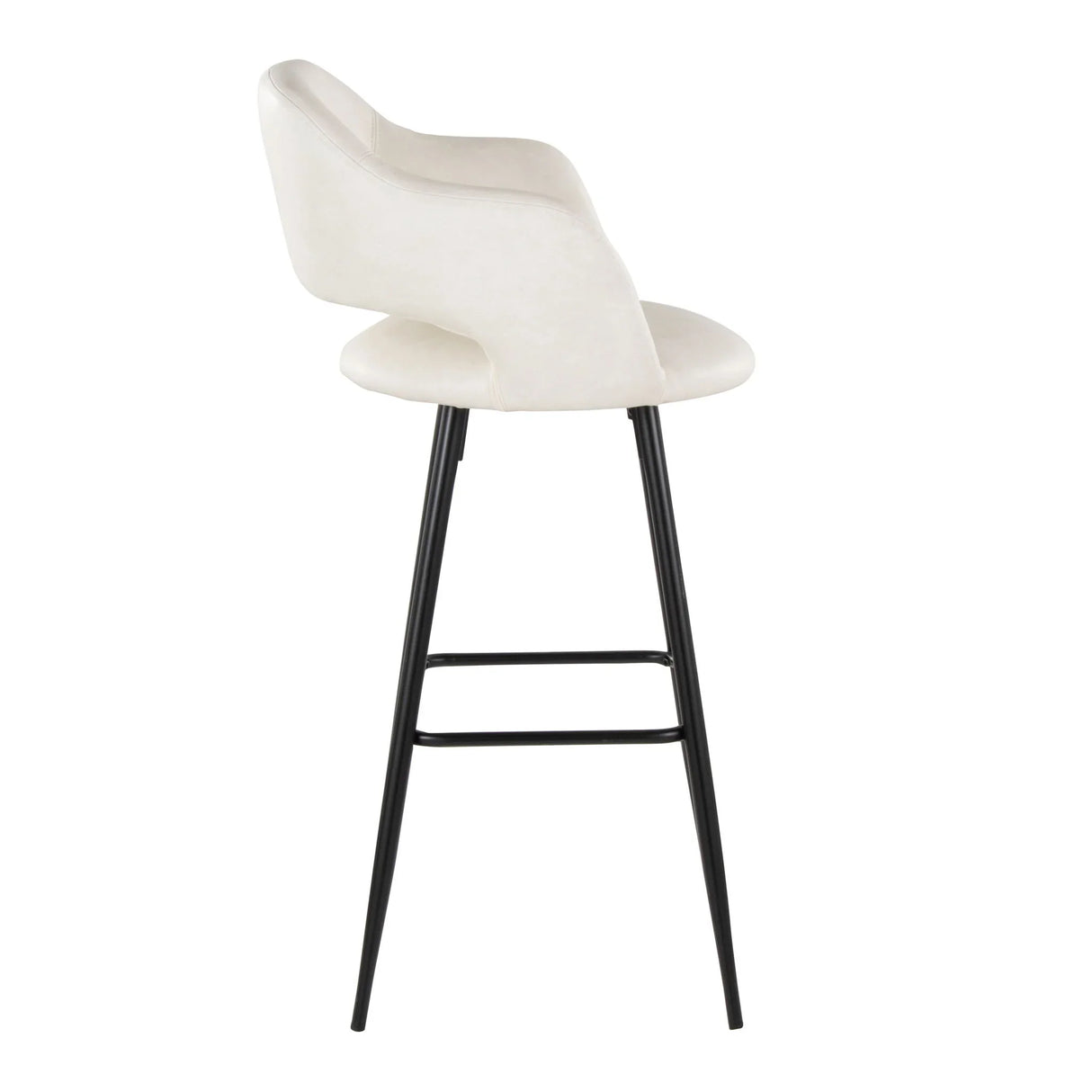 Margarite - Contemporary Fixed Height BarStool With Square Footrest (Set of 2) - Furniture Home Direct