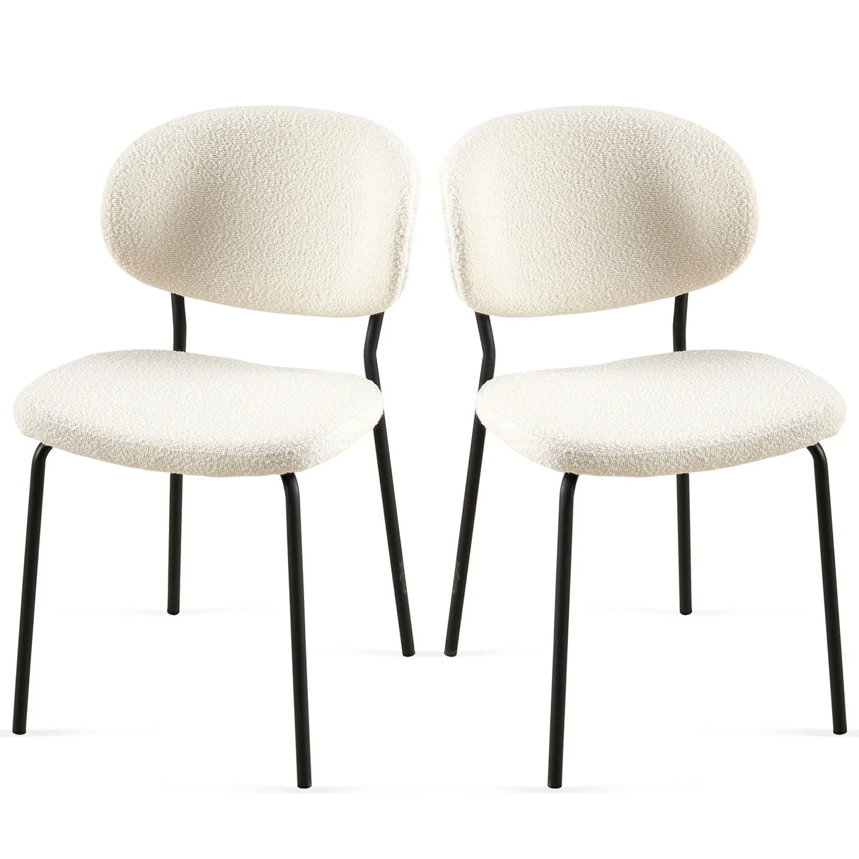 Boucle Dining Chairs, Dining Chairs With Metal Legs For Dining Room, Kitchen, Living Room - Furniture Home Direct