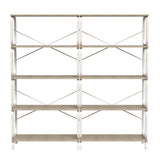 5 Tier Industrial Bookshelf, Tall Bookcase With Open Design, Vintage Storage Organizer - Furniture Home Direct