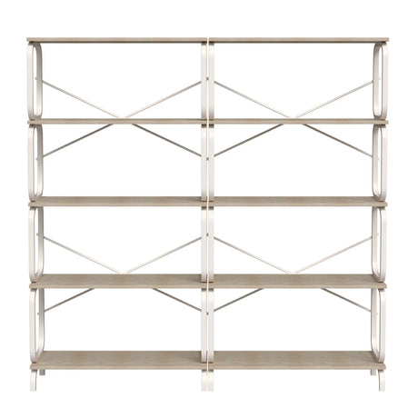 5 Tier Industrial Bookshelf, Tall Bookcase With Open Design, Vintage Storage Organizer - Furniture Home Direct