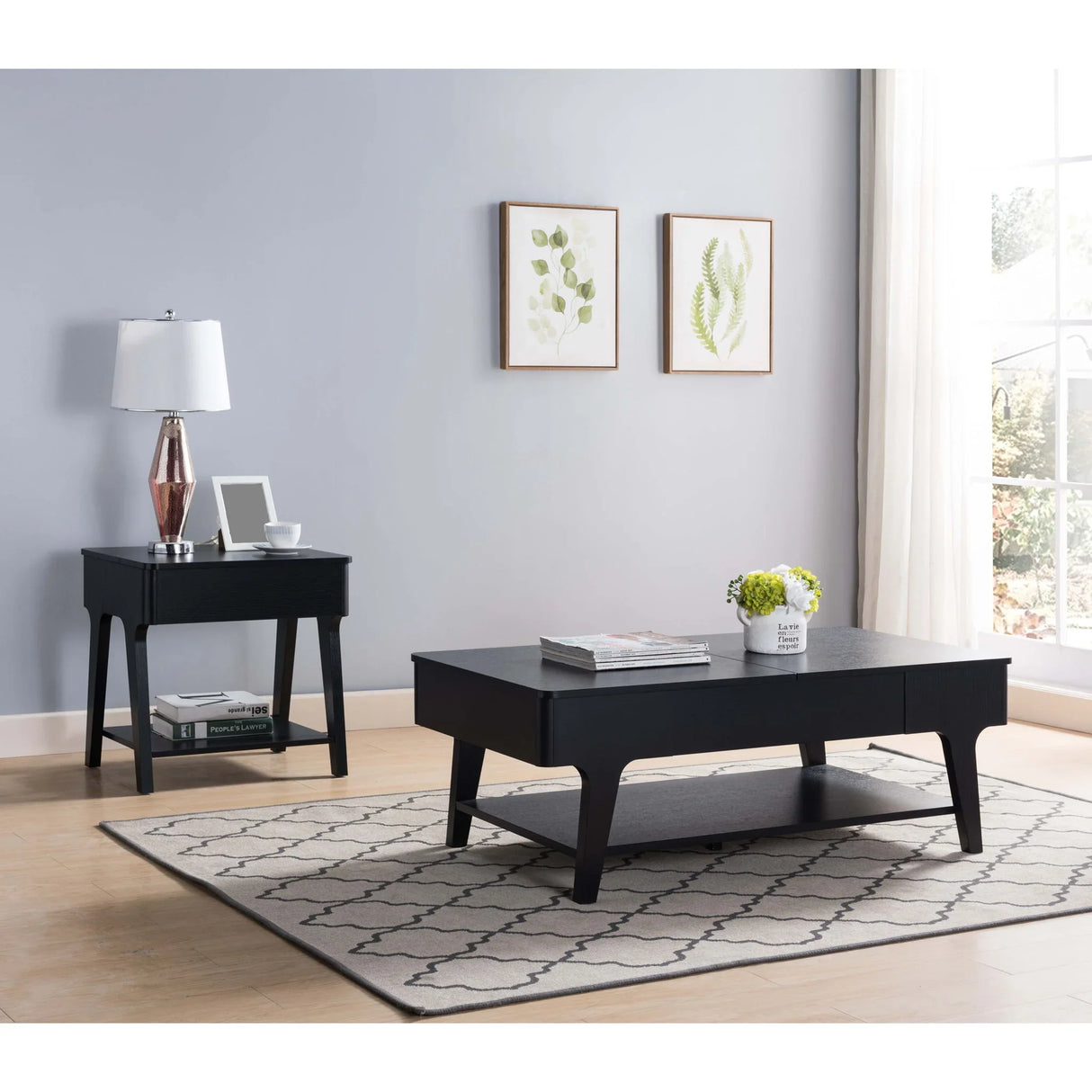 End Table, Lift Tabletop - Black - Furniture Home Direct
