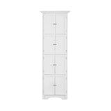 Tall Storage Cabinet With Doors And 4 Shelves For Living Room, Kitchen, Office, Bedroom, Bathroom, Modern - Furniture Home Direct