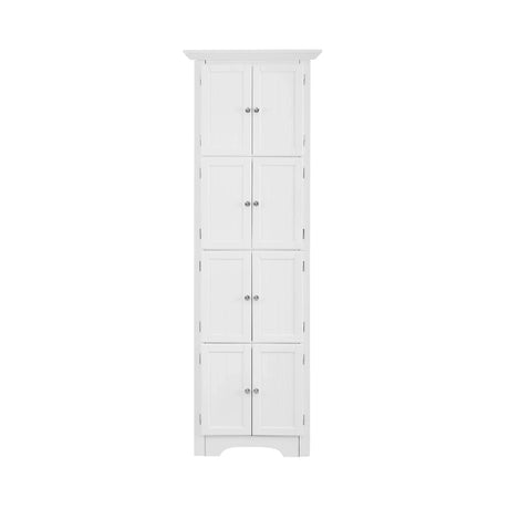 Tall Storage Cabinet With Doors And 4 Shelves For Living Room, Kitchen, Office, Bedroom, Bathroom, Modern - Furniture Home Direct