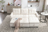 Reversible Sectional Storage Sleeper Sofa Bed, L-Shape 2 Seat Sectional Chaise With Storage, Skin-Feeling Velvet Fabric - Furniture Home Direct
