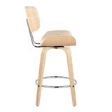 Lombardi - Mid Century Modern Fixed Height Counter Stool With Swivel With Round Footrest (Set of 2) - Furniture Home Direct