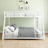 Bunk Bed Frame With Ladder And Guardrail, Heavy Duty Noise Free Design Metal Construction - Furniture Home Direct