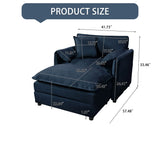 Oversized Chair With Movable Ottoman, Soft Upholstered Lounge Chair - Furniture Home Direct