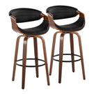 Symphony - Mid Century Modern Fixed Height Barstool With Swivel And Round Footrest (Set of 2) - Furniture Home Direct