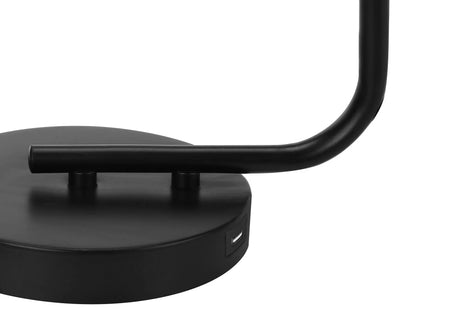 Lighting, Table Lamp, USB Port Included, Glass Shade, Modern - Black - Furniture Home Direct