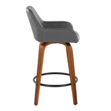 Daniella - Contemporary Fixed Height Counter Stool With Swivel With Round Footrest (Set of 2) - Furniture Home Direct