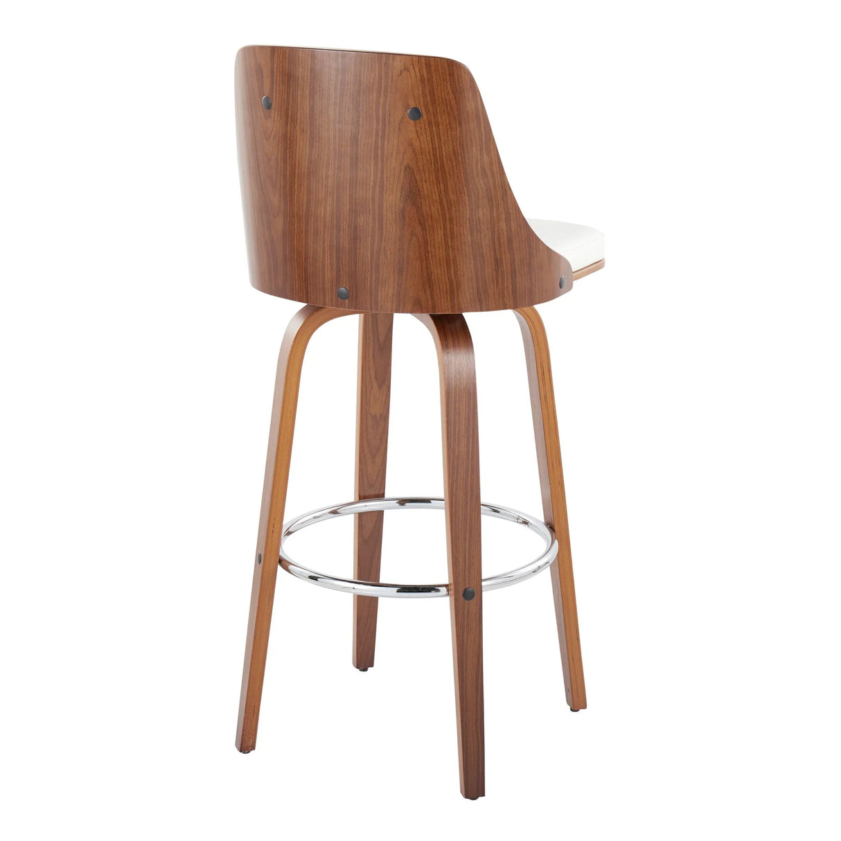 Gianna - Mid Century Modern Fixed Height Barstool With Swivel With Round Footrest (Set of 2) - Furniture Home Direct