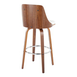 Gianna - Mid Century Modern Fixed Height Barstool With Swivel With Round Footrest (Set of 2) - Furniture Home Direct