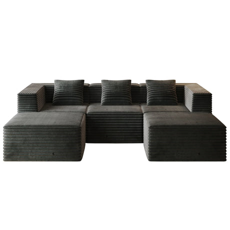 Compression Sofa With 2 Ottomans - Furniture Home Direct