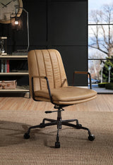 Eclarn - Top Grain Leather Office Chair - Brown - Furniture Home Direct