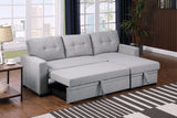 Upholstered Pull Out Sectional Sofa With Chaise - Furniture Home Direct