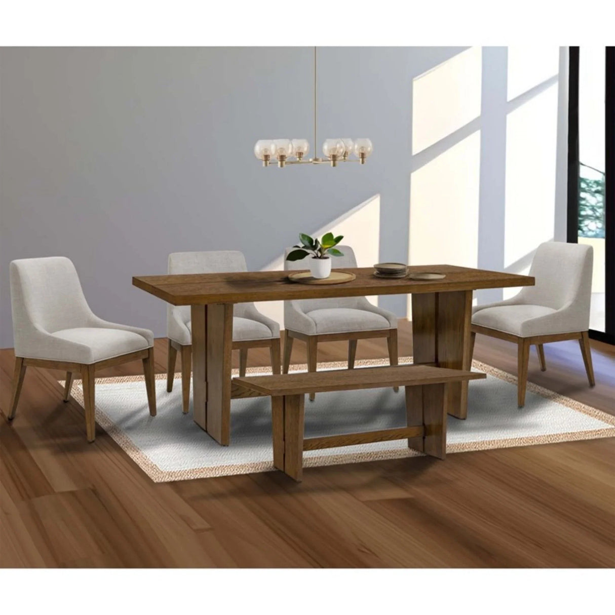 Upholstered Dining Chair (Set of 2) - Gray - Furniture Home Direct
