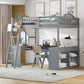 Loft Bed With Drawers, Cabinet, Shelves With Desk - Furniture Home Direct