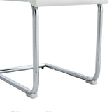 Dining Chairs Set Contemporary PU Upholstered Chrome White - Furniture Home Direct