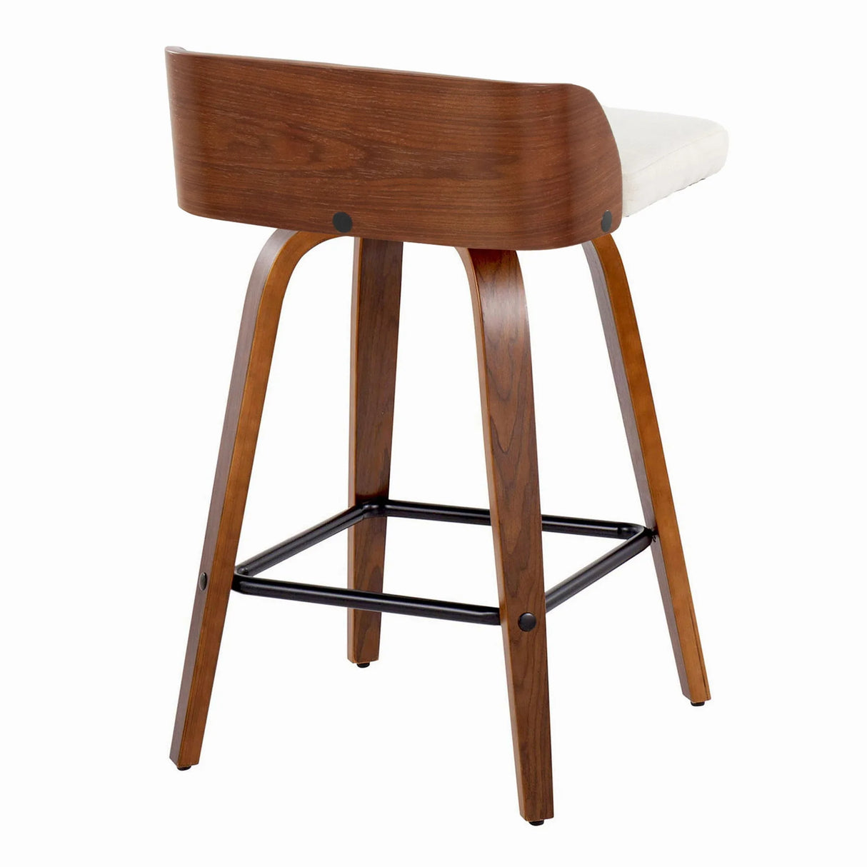 Maya - Mid Century Modern Fixed Height Counter StoolSwivel And Square Footrest (Set of 2) - Furniture Home Direct