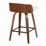 Maya - Mid Century Modern Fixed Height Counter StoolSwivel And Square Footrest (Set of 2) - Furniture Home Direct