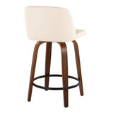 Toriano - Mid Century Modern, Fixed Height Counter Stool & Swivel And Round Footrest (Set of 2) - Furniture Home Direct