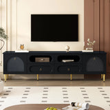 Retro TV Stand With 6 Metal Legs, 2 Cabinets, 4 Drawers And Anti-Tip Device - Furniture Home Direct