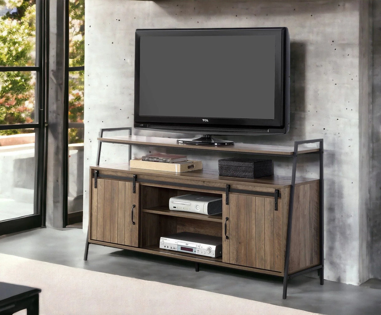 Rashawn - Rustic TV Stand - Oak - Furniture Home Direct