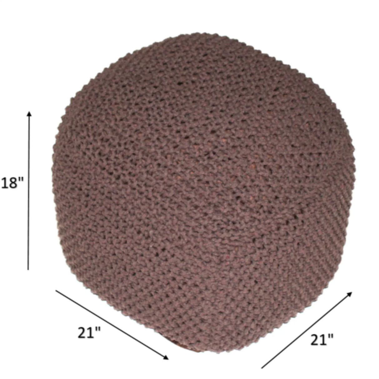 Semi Rounded Pouf, Cable Knitted, Perfect Seating - Furniture Home Direct