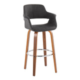 Vintage Flair - Mid Century Modern Fixed Height Barstool With Swivel & Round Footrest (Set of 2) - Furniture Home Direct