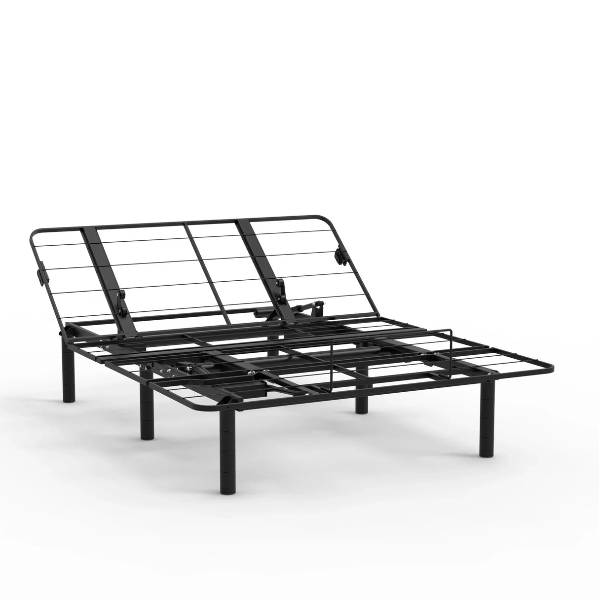 Zero Clearance Adjustable Bed Base Frame With Quiet Motor And Dual USB Ports, Queen Size - Black - Furniture Home Direct
