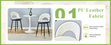 Bar Stool Set Modern Upholstered Two Tone White and Gray - Furniture Home Direct