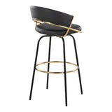 Jie - Fixed Height Contemporary Barstool With Swivel Round Footrest (Set of 2) - Furniture Home Direct