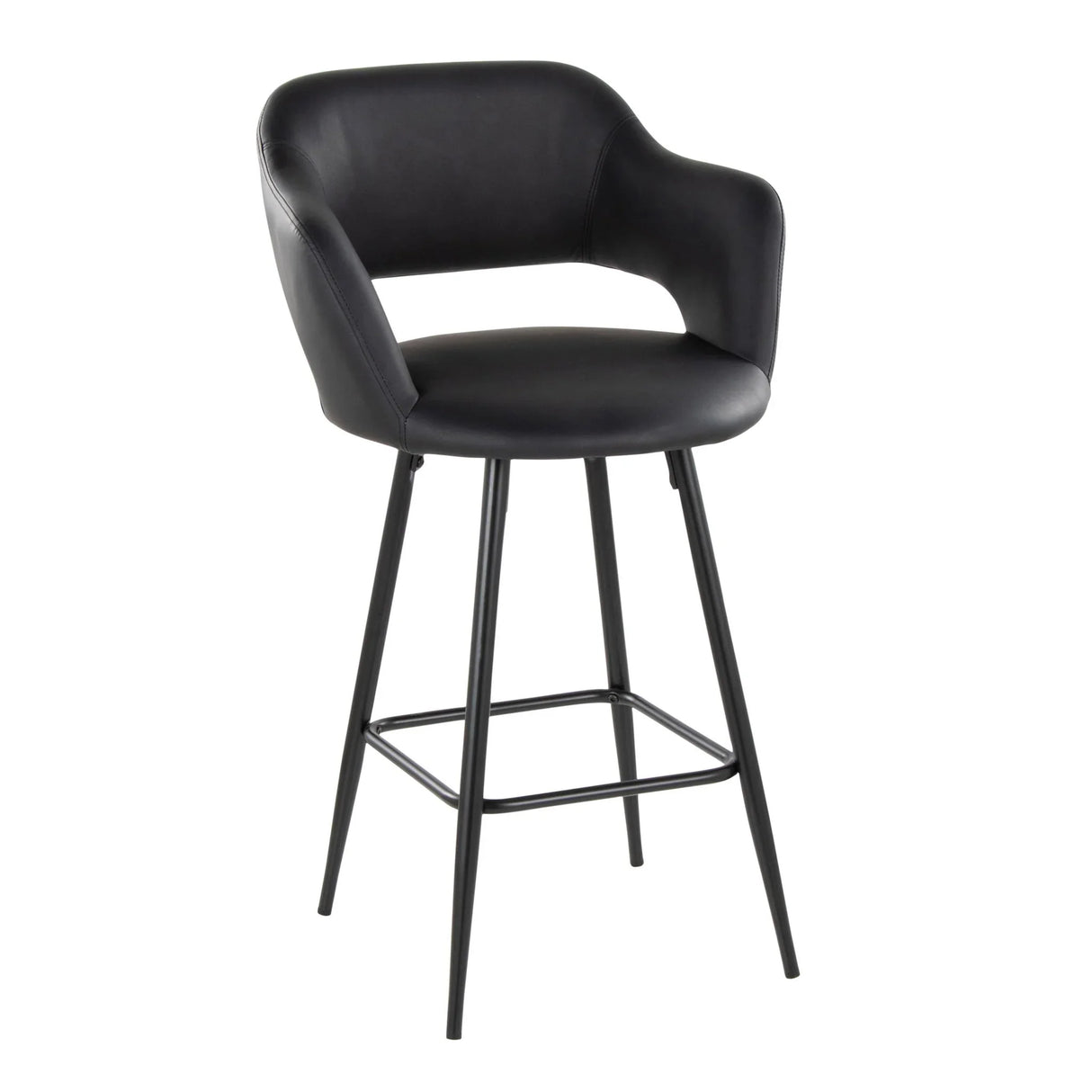 Margarite - Contemporary Fixed Height Counter Stool With Square Footrest (Set of 2) - Furniture Home Direct