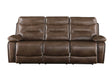 Aashi - Leather Gel Match Recliner Sofa - Brown - Furniture Home Direct