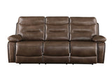 Aashi - Leather Gel Match Recliner Sofa - Brown - Furniture Home Direct