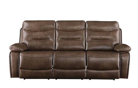 Aashi - Leather Gel Match Recliner Sofa - Brown - Furniture Home Direct