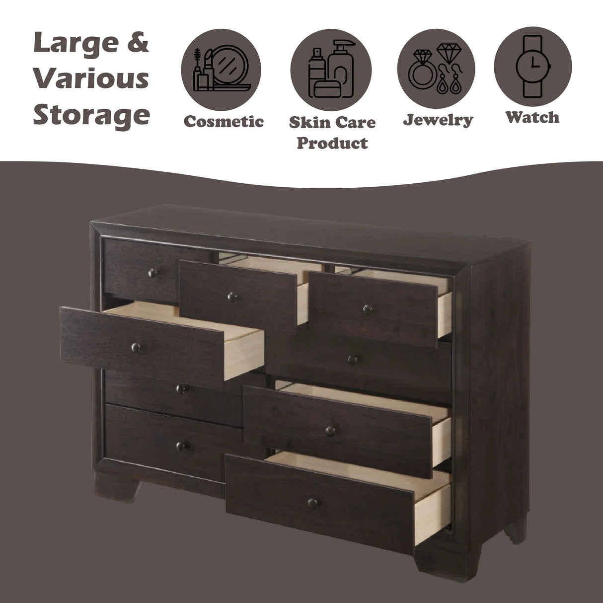 Madison - Dresser - Espresso - Furniture Home Direct