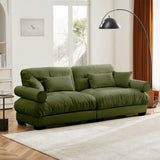 Modern Velvet Sofa With Bolstered Armrests And Pillows - Furniture Home Direct