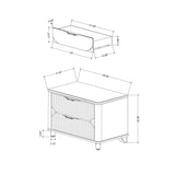 Laura - Nightstand With Sleek Frame And Fronts - Silver - Furniture Home Direct