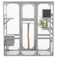 Outdoor Cat House, Diy Cat Enclosure Catio With Double Enter Doors - Furniture Home Direct