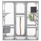 Outdoor Cat House, Diy Cat Enclosure Catio With Double Enter Doors - Furniture Home Direct