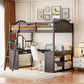 Loft Bed With Drawers, Cabinet, Shelves With Desk - Furniture Home Direct