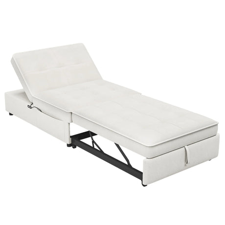 4 In 1 Sofa Bed, Multi Function Folding Ottoman Bed With Storage Pocket And USB Port For Small Room Apartment - Furniture Home Direct