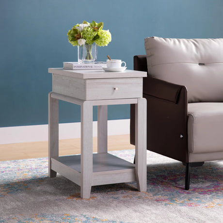 Chair Side End Table With One Drawer And Bottom Shelf - Furniture Home Direct