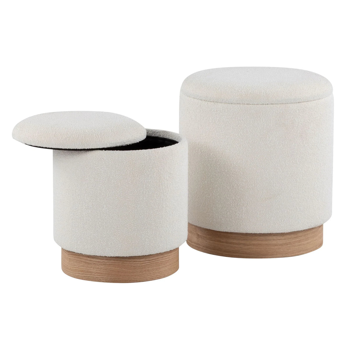 Marla - Contemporary, Nesting Ottoman Set - Natural / Cream - Furniture Home Direct
