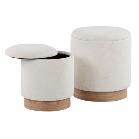 Marla - Contemporary, Nesting Ottoman Set - Natural / Cream - Furniture Home Direct