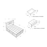 Lucille - 5 Piece Bedroom Set With Storage Drawers And Bookcase Headboard - Furniture Home Direct